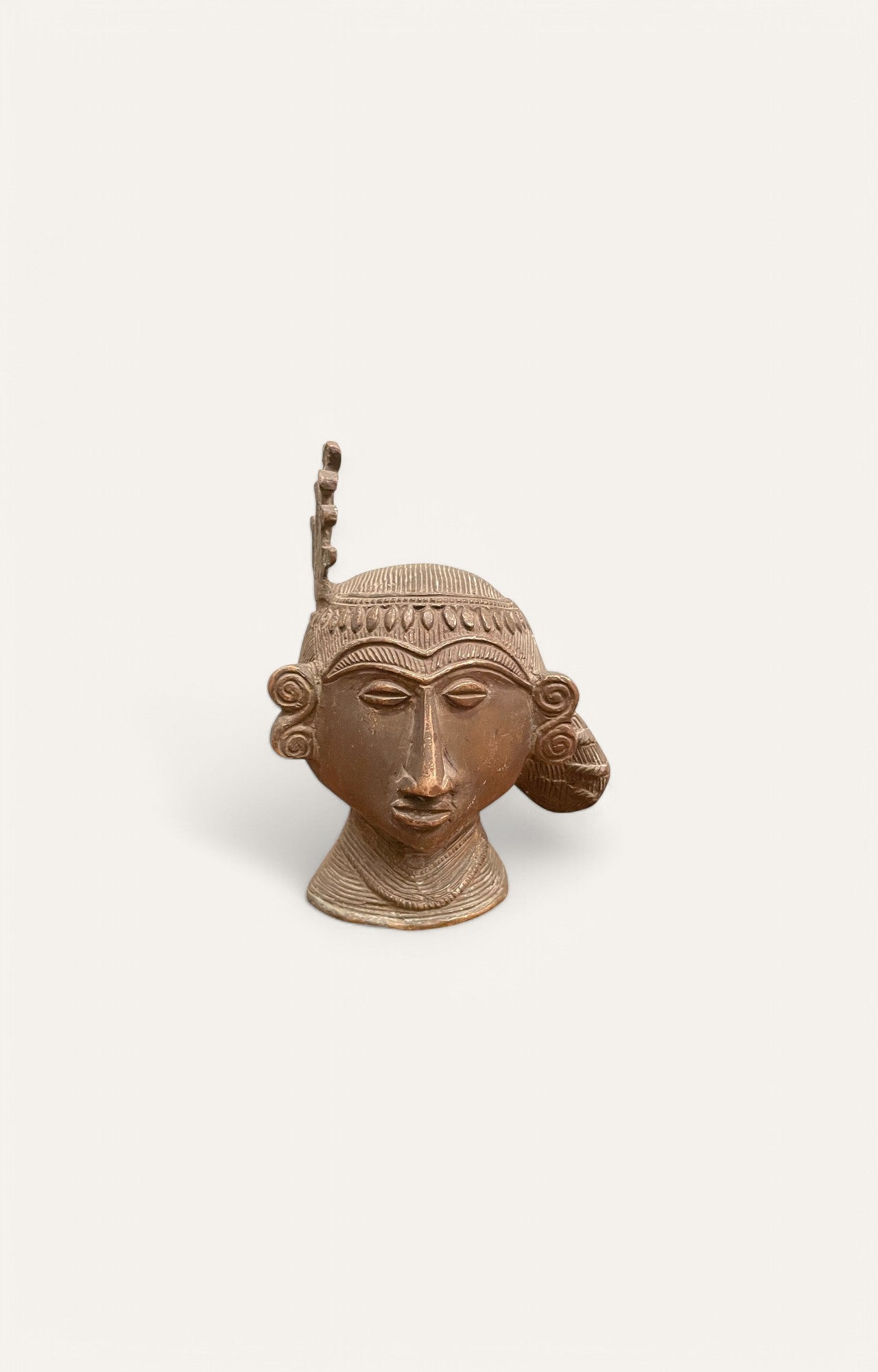 Gauri Head Vintage Brass Sculpture