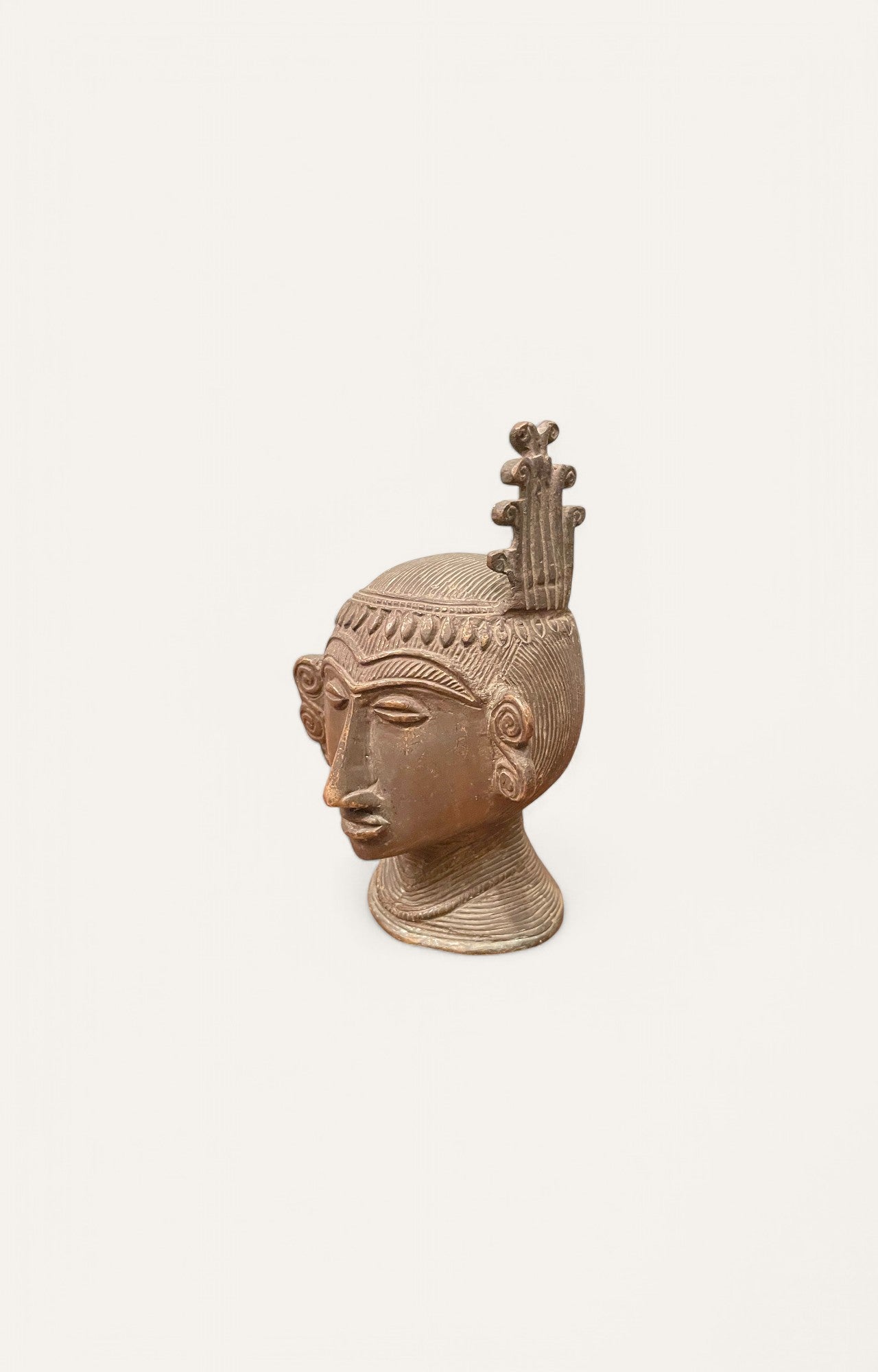 Gauri Head Vintage Brass Sculpture