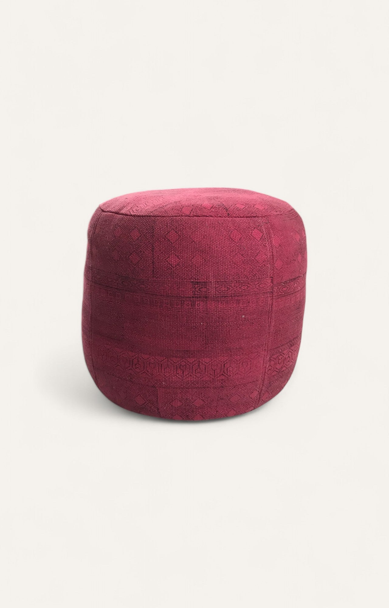 Red printed pouf