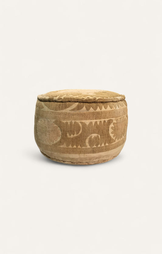 Suzani embroided pouf