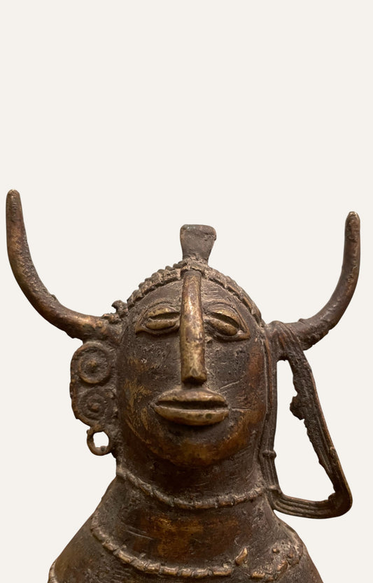 Man with Horns Dohkra Tribal Art Sculpture