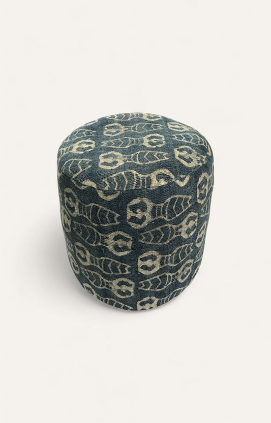 Block Printed  pouf
