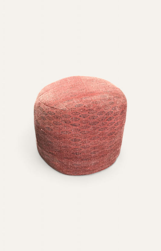Red printed pouf