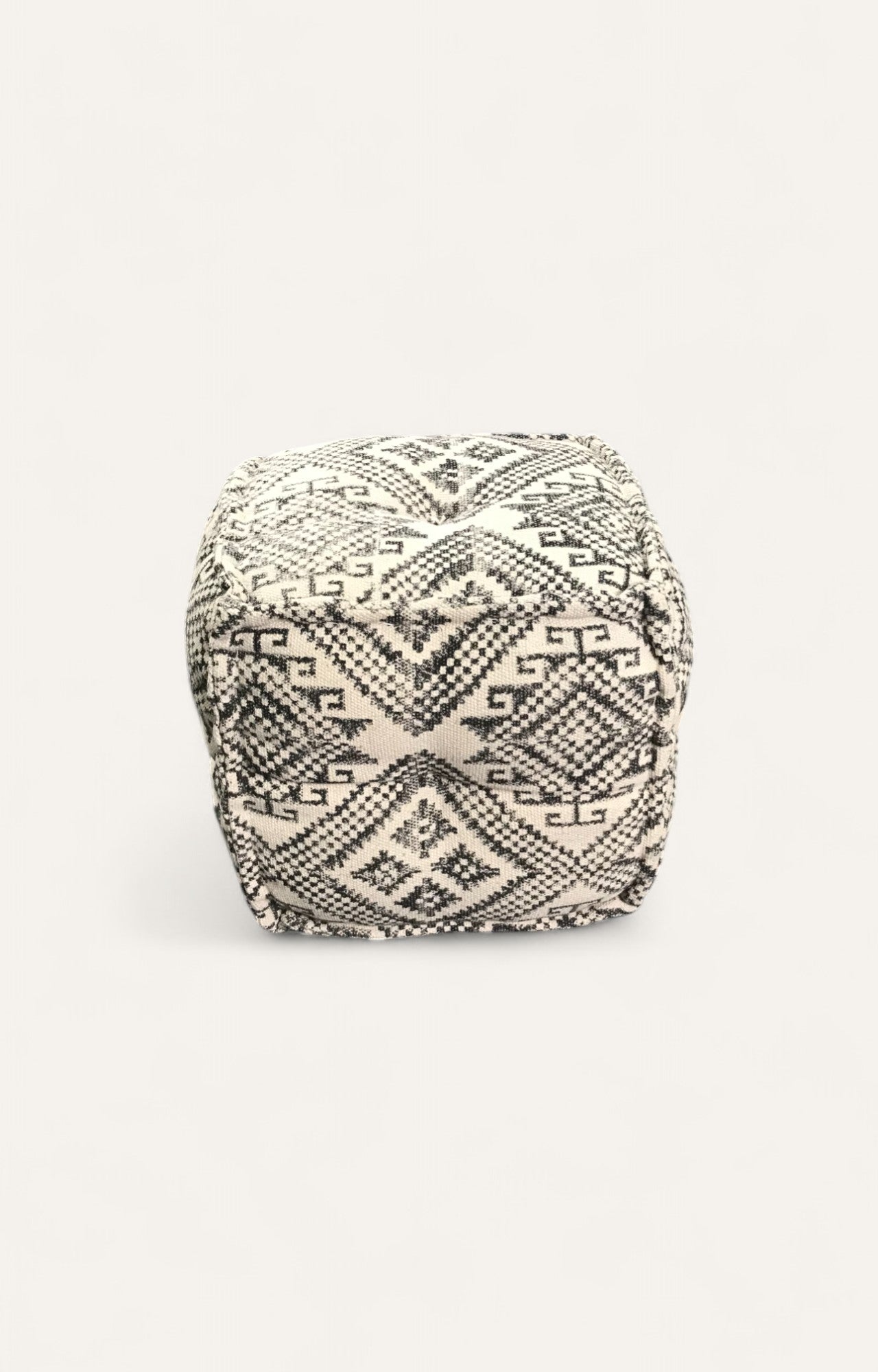 Black Printed  pouf