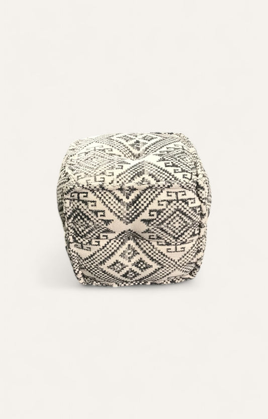 Black Printed  pouf