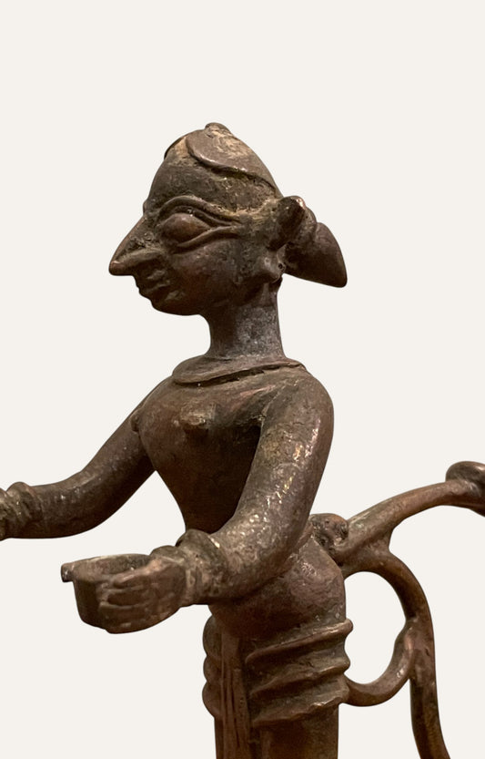 Hindu Goddess Vintage Brass Sculpture