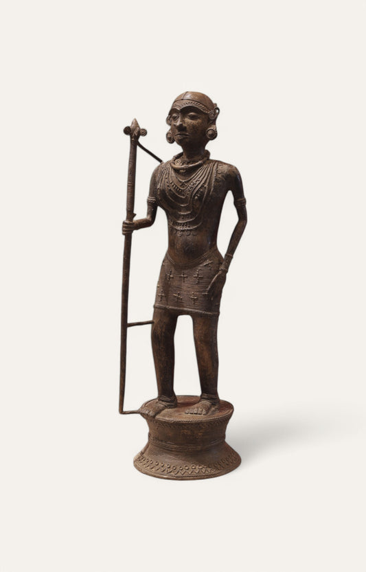 Handmade Dhokra Trible Man Brass Sculpture for Home Decor