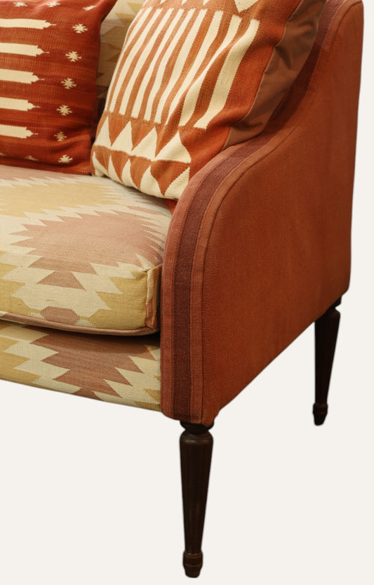 Two-Seater Sofa in Handwoven Dhurrie
