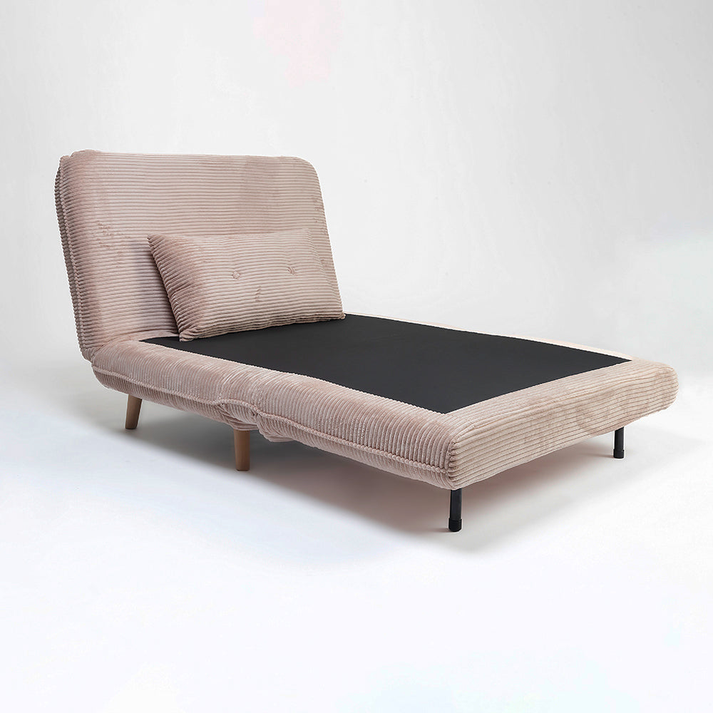 Jordan Corduroy Foldable Sofa with Wodden Legs