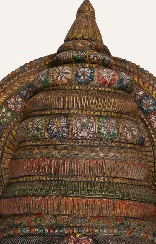 Hand-Carved Kathakali-Inspired Wooden Mask