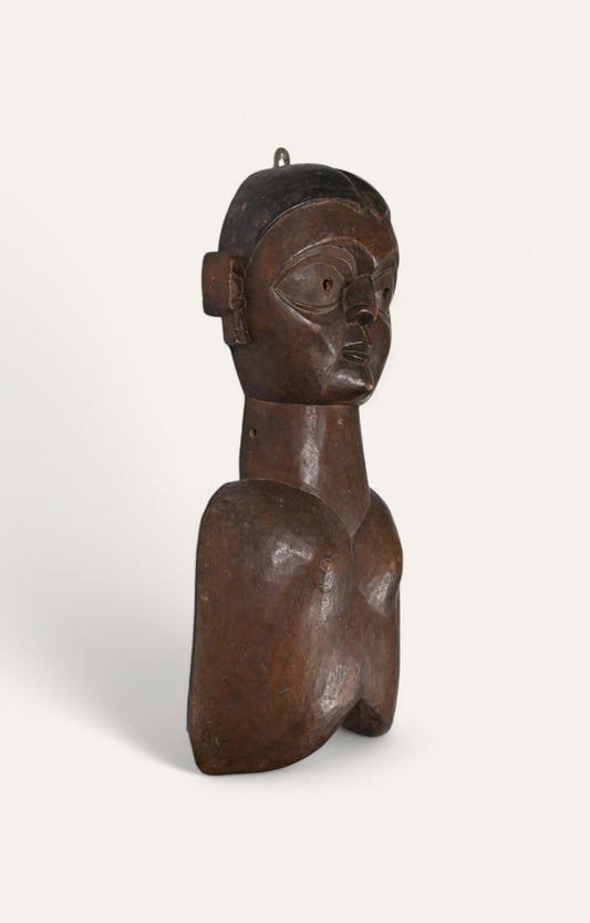 Hand-Carved Wooden Tribal woman wall mask