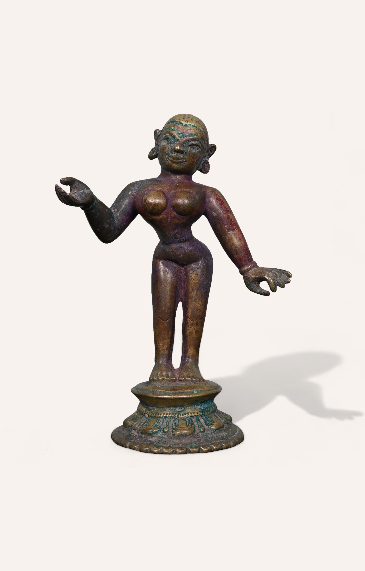 Antique Brass Dancing Lady Figurine