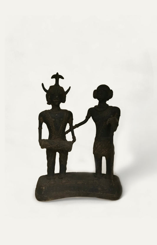 Tribal Brass Couple Figurine