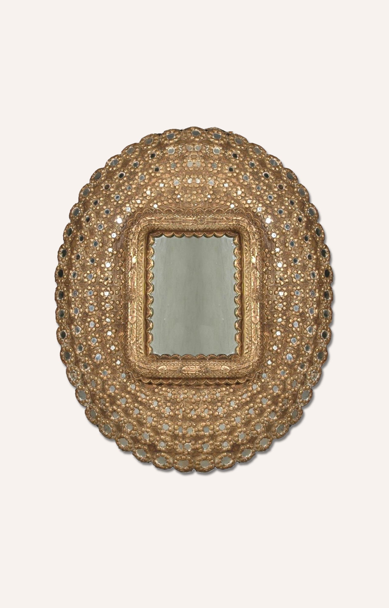Hand Carved Ovel Shape Mirror