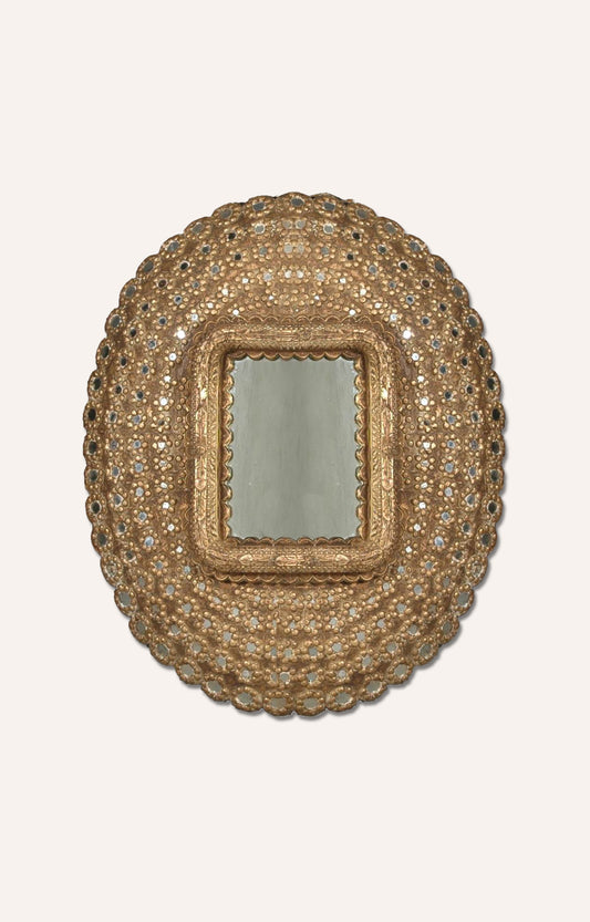 Hand Carved Ovel Shape Mirror