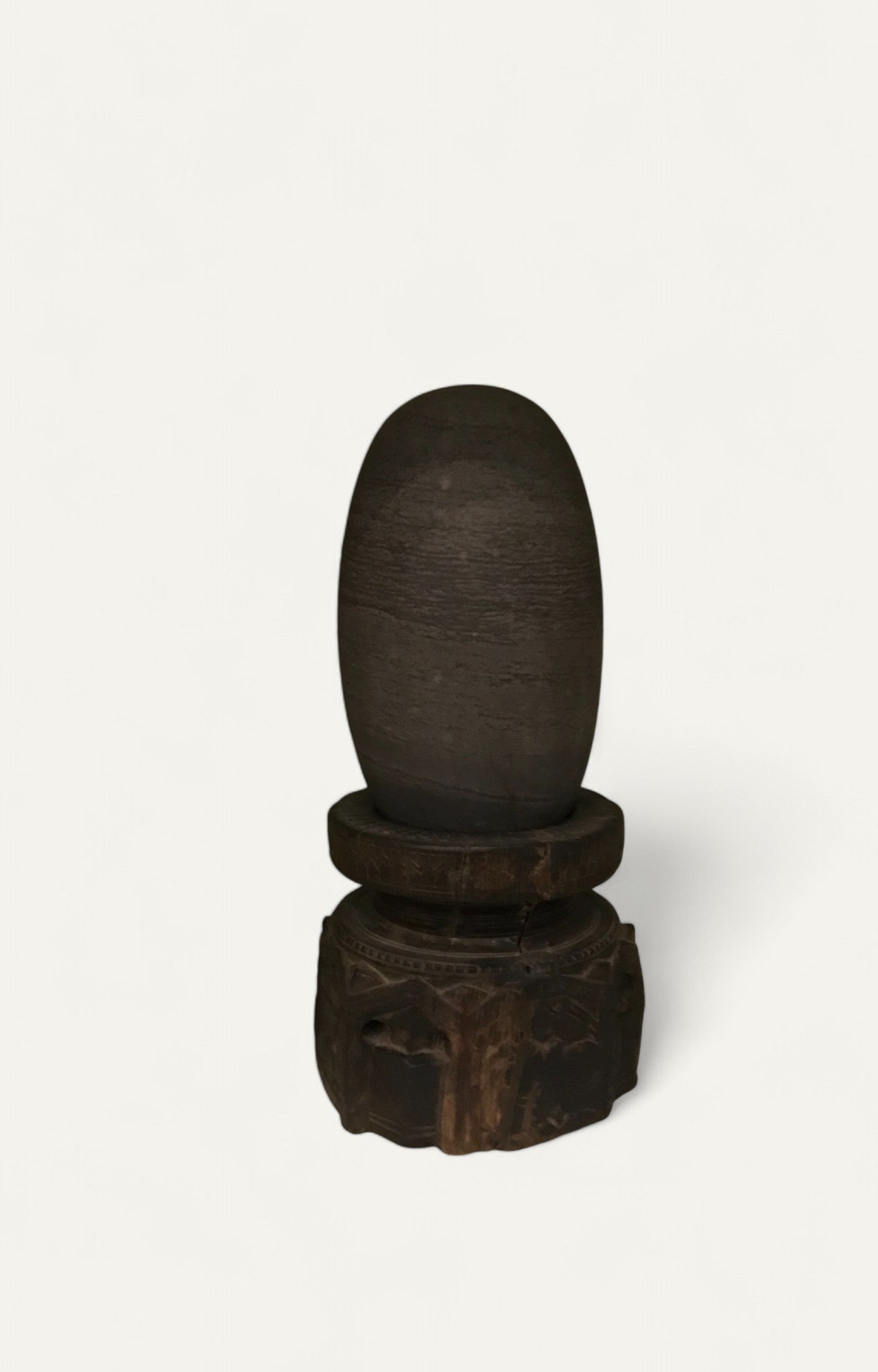 Shivling with wooden Base