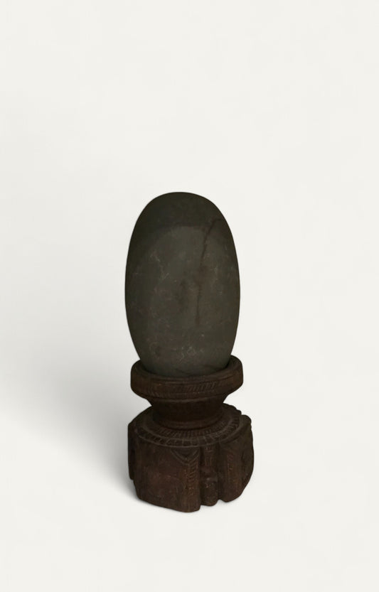 Shivling with wooden Base