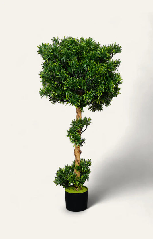 Artificial Podocarpus Spiral Topiary – 3.5 Feet