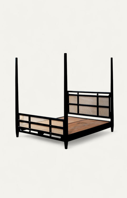 Noir Black Cane Poster Bed