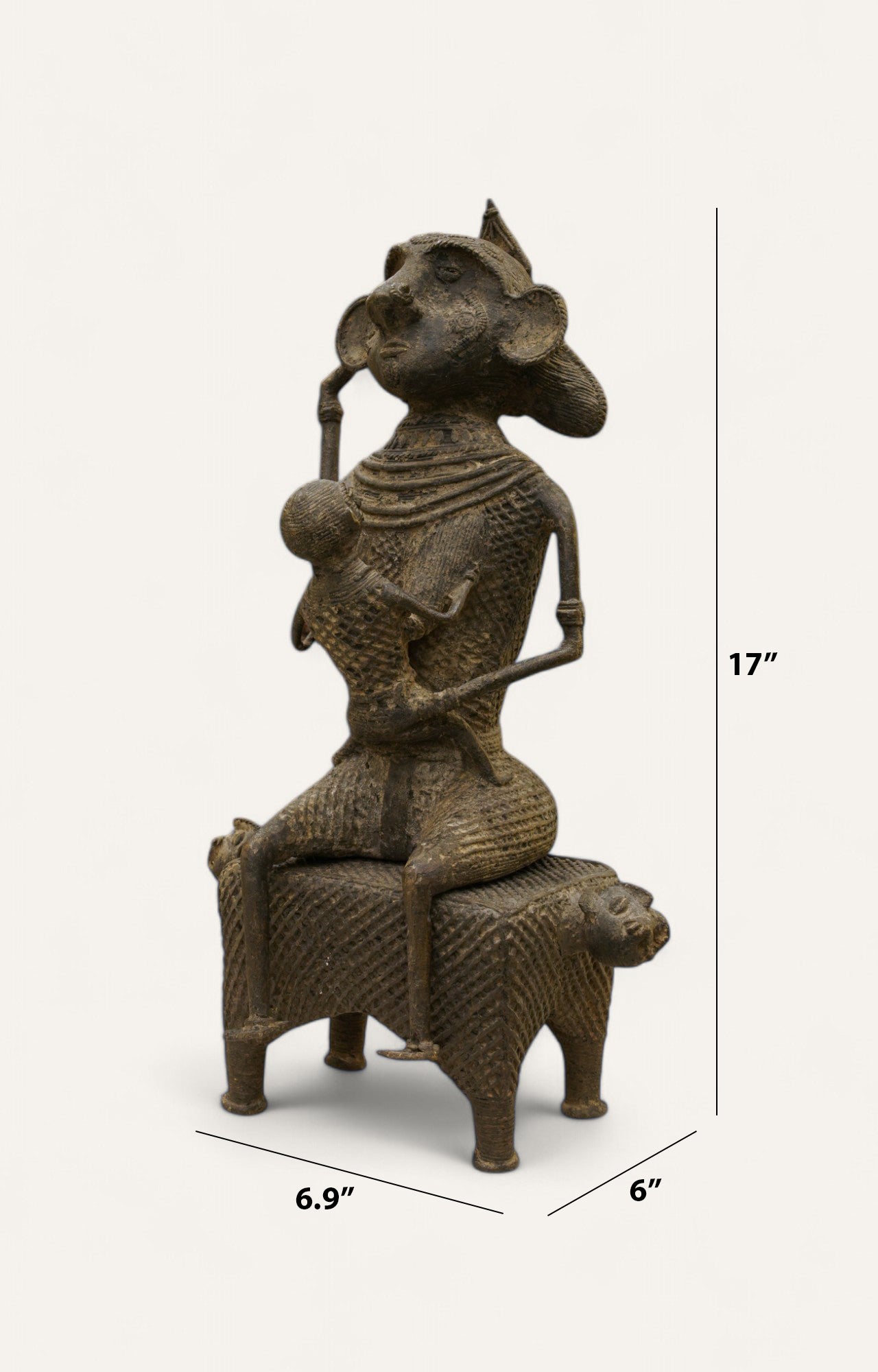 Guardian of Heritage Brass Tribal Figurine Table Décor