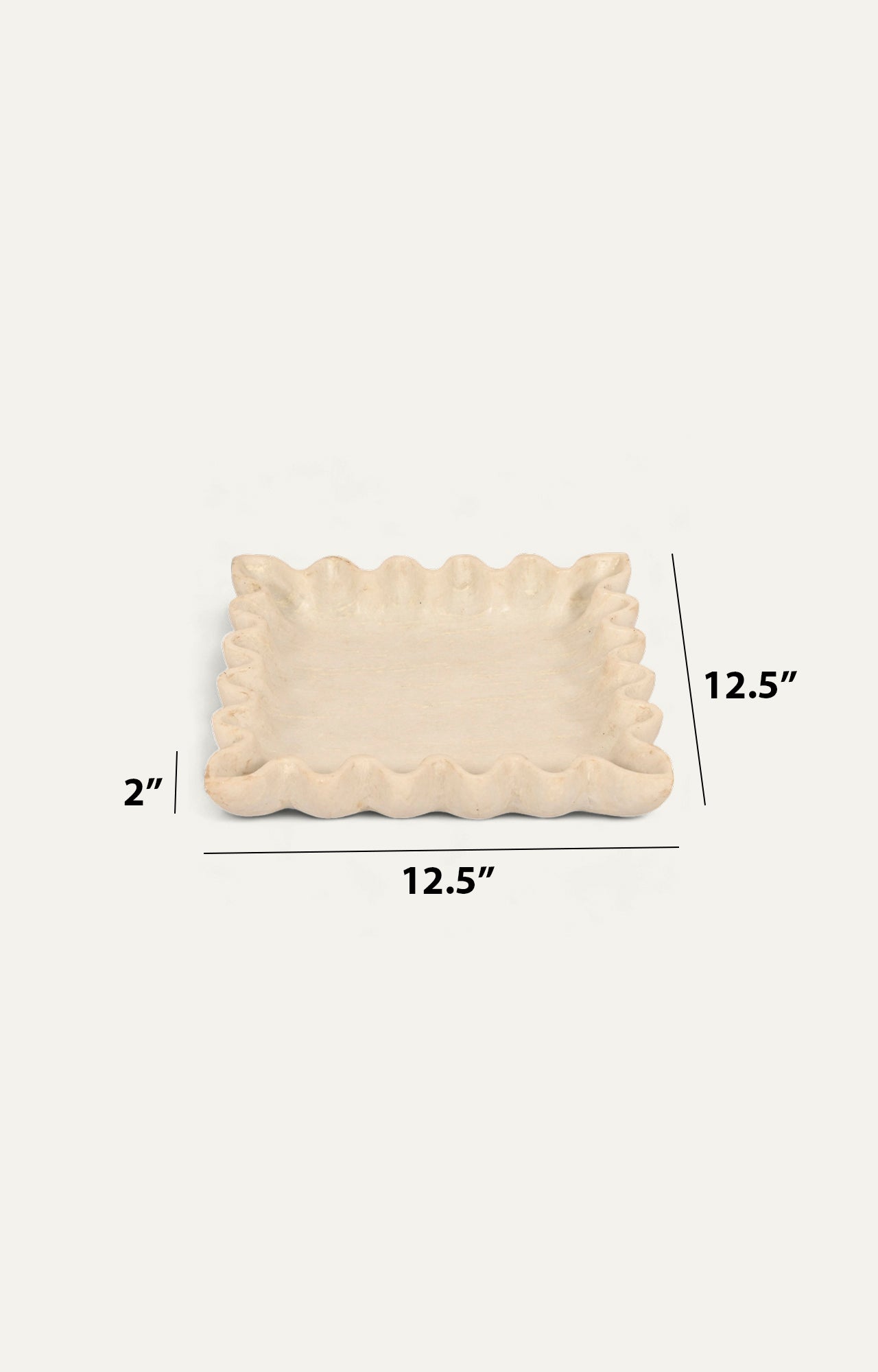 Scalloped Square Marble Tray