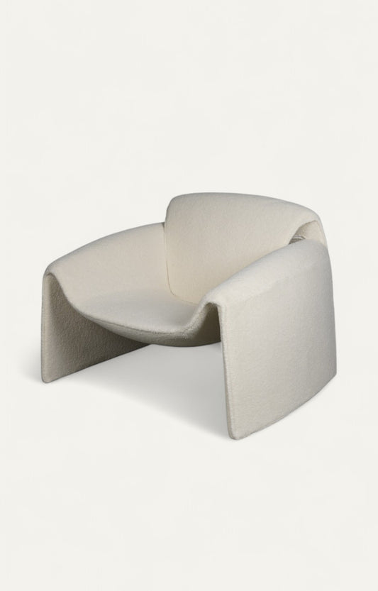 Off White Boucle arm chair