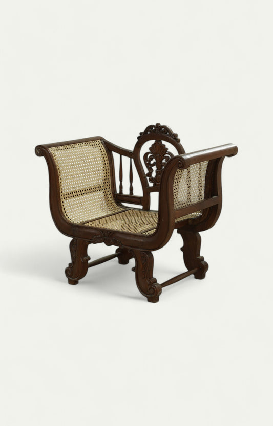 Rattan Hand Carved Arm Chair