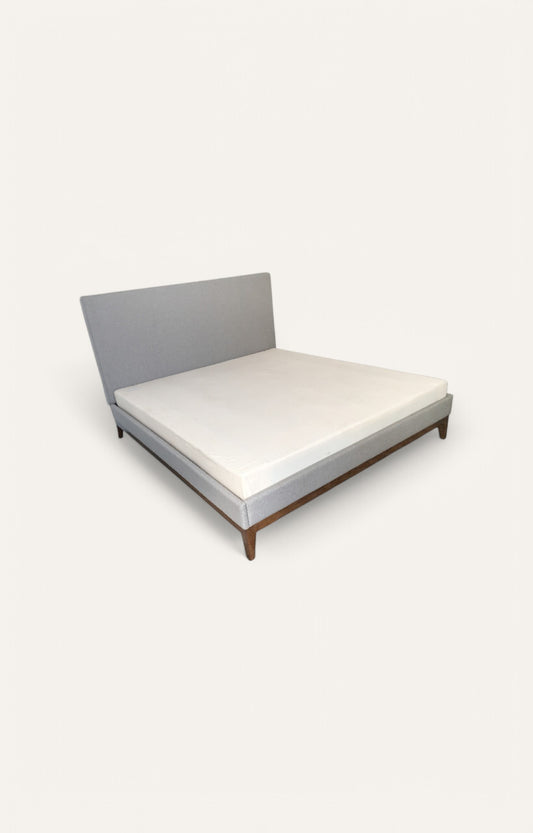 Sleek Oak Upholstered Bed without Storage