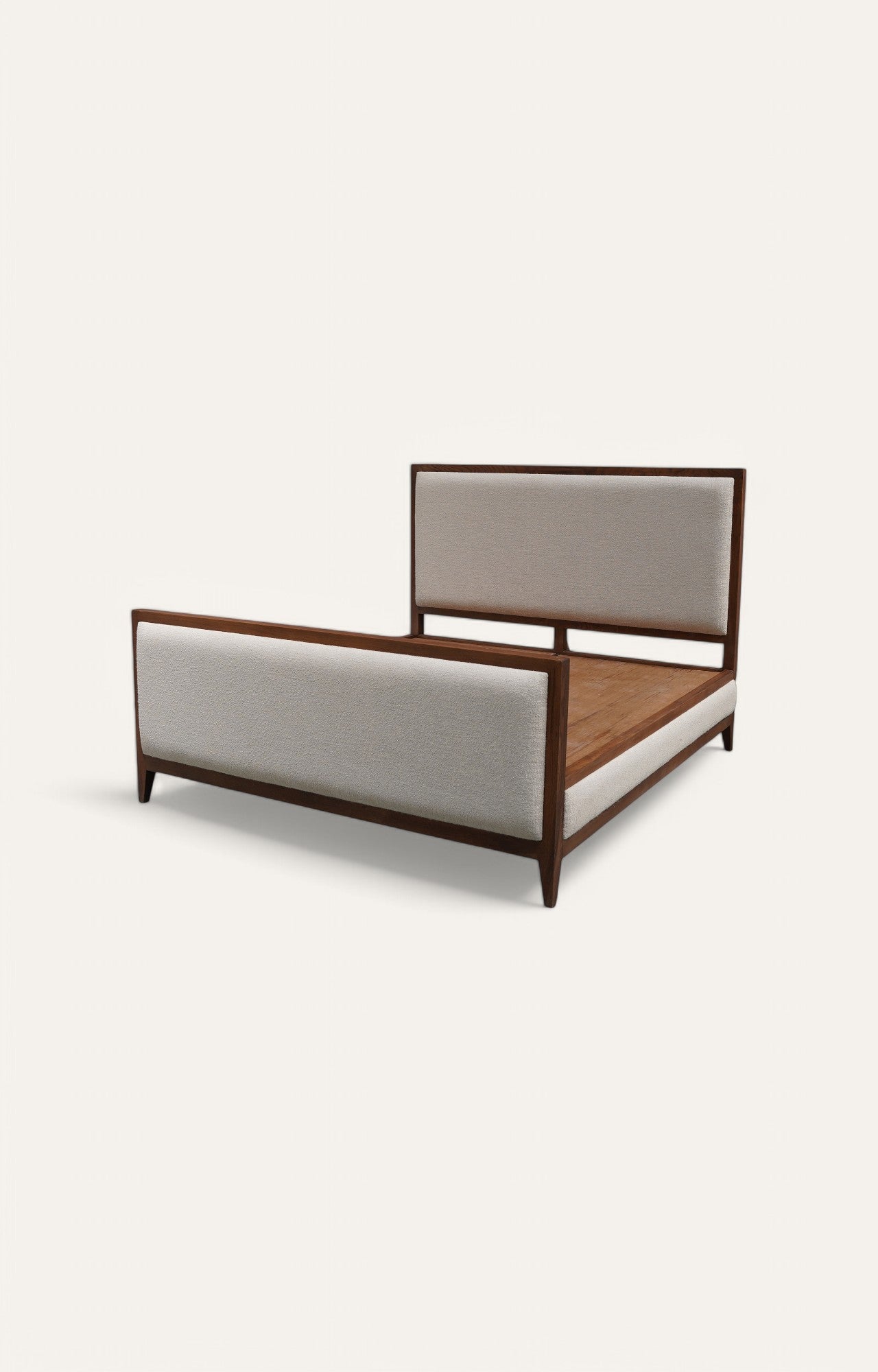 Oslo Grey Upholstered Wood Bed Without Storage