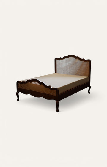 Fiona French Wooden Bed with Cane Detailing