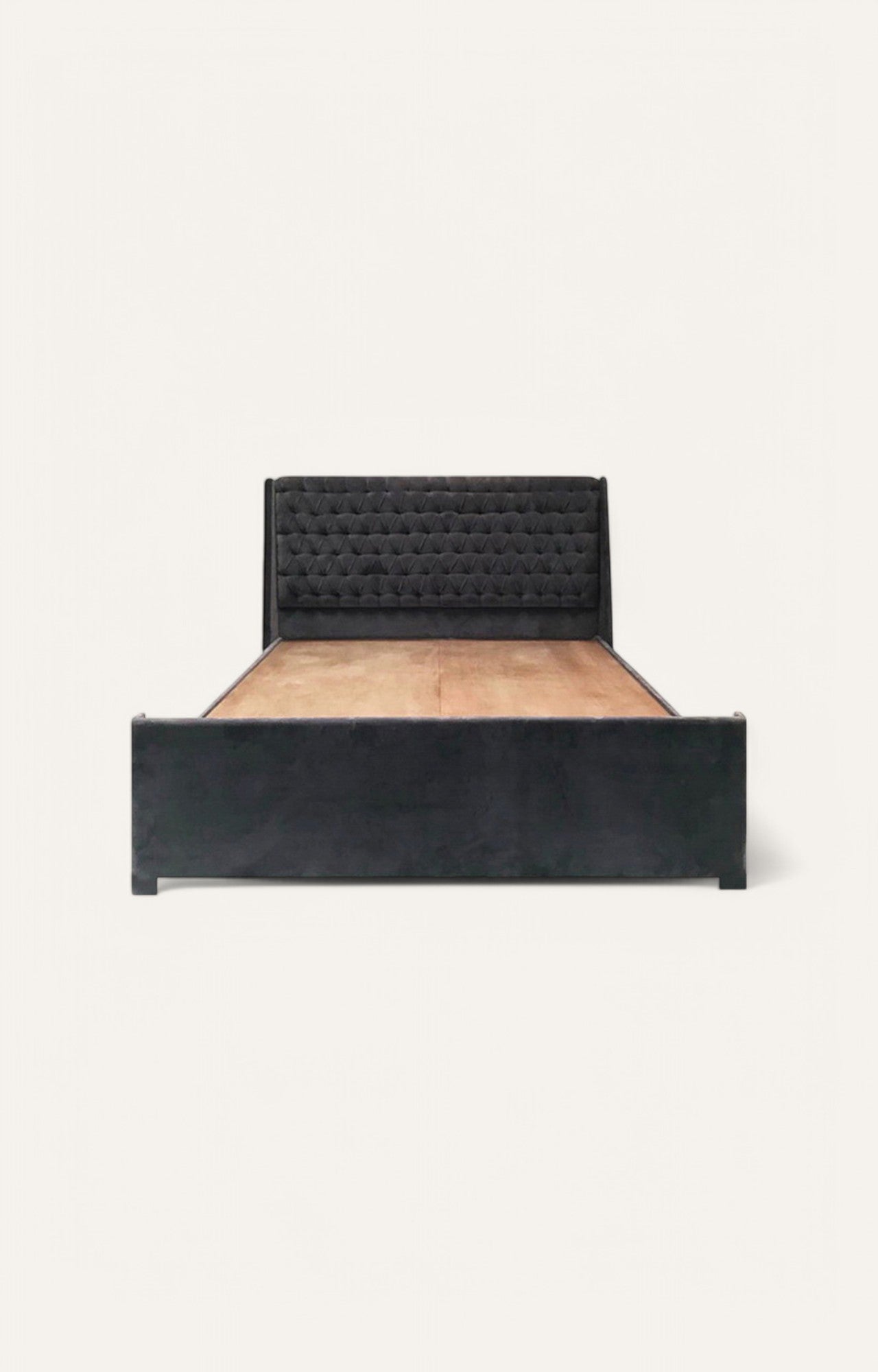 Cambrey Black Velvet Chesterfield Bed