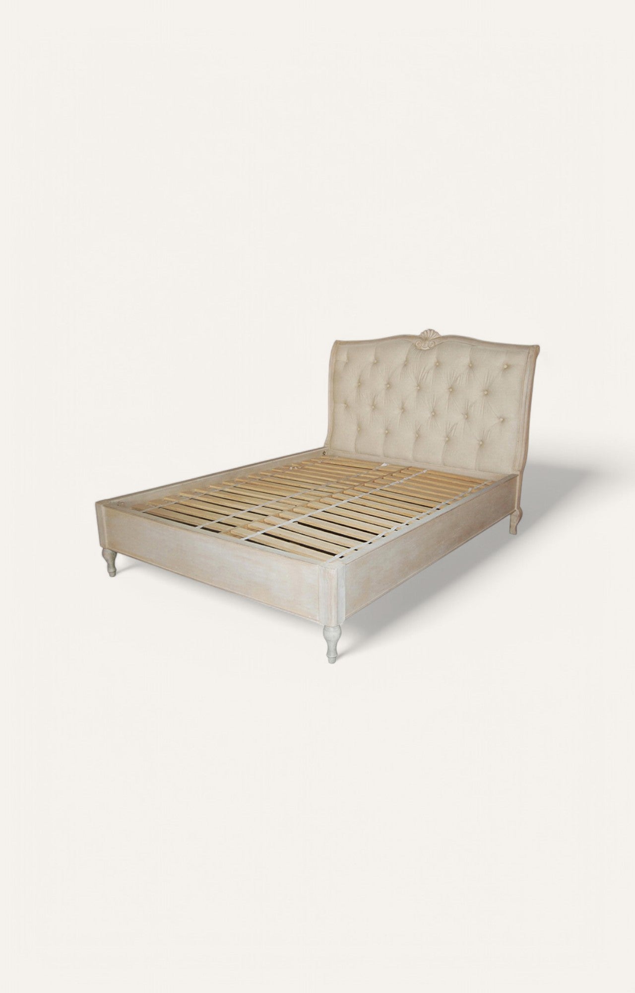 Ivory Tuffted Chesterfield Bed