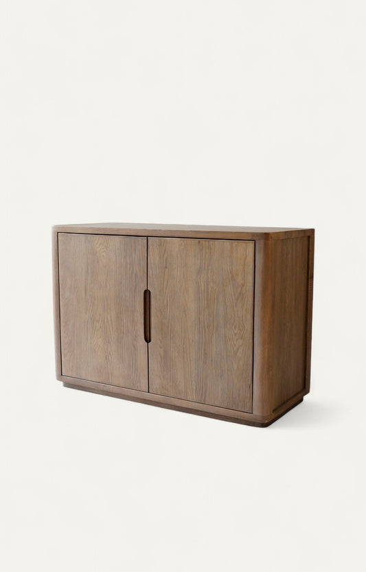 Breton Double Door Oak Wood Cabinet
