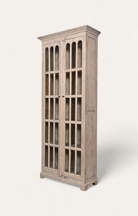 French Country Natural Brown Wood Cabinet