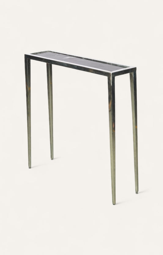 Modern Stainless Steal Frame With Marble Top Table