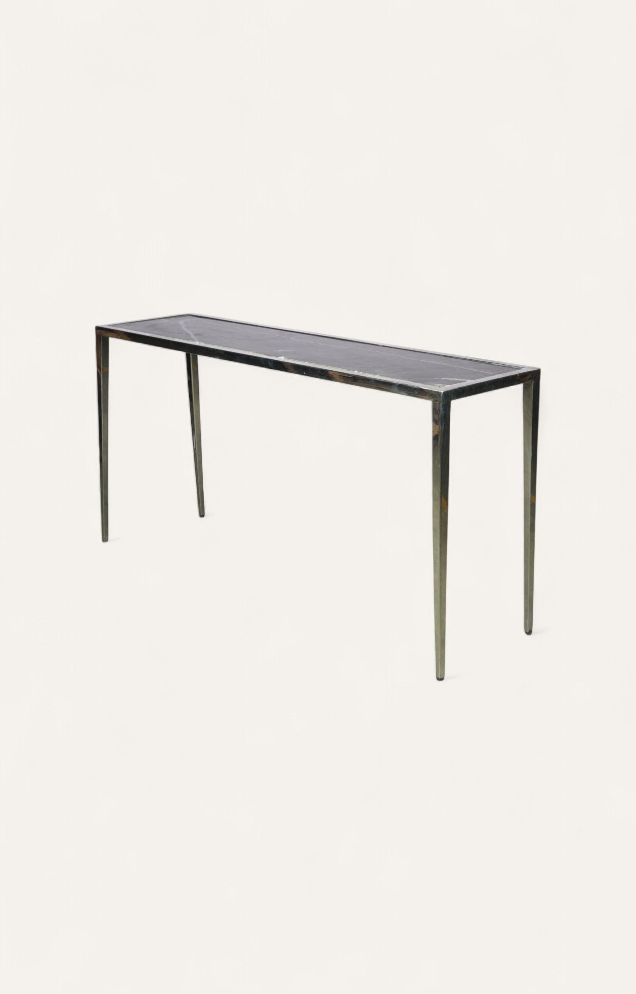 Modern Stainless Steal Frame With Marble Top Table