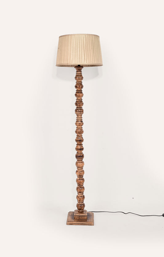 Classic Round Wooden Floor Lamp