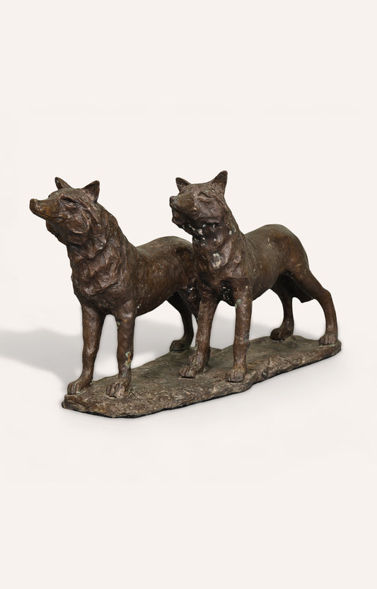 Pair of Shepherd Dog Sculptures