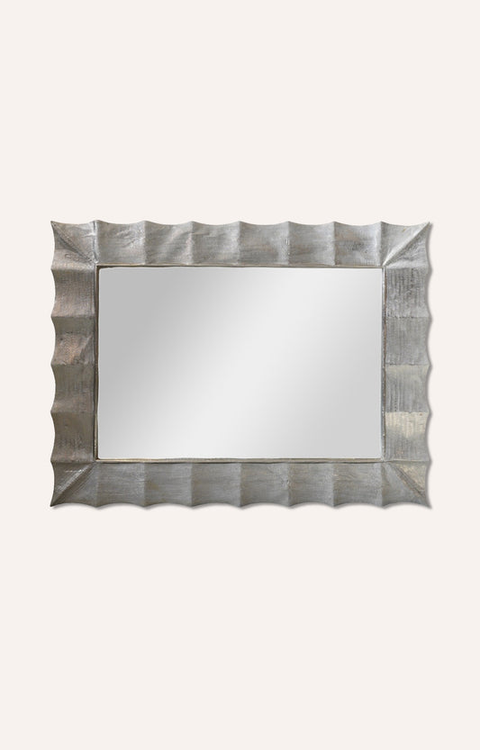 Metal Ripple Framed Mirror