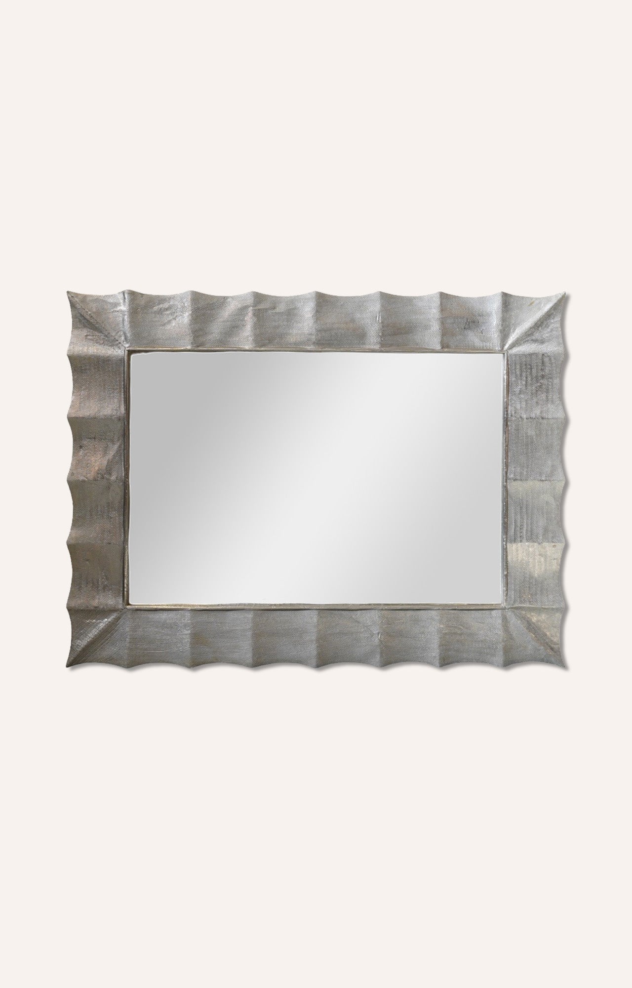 Metal Ripple Framed Mirror