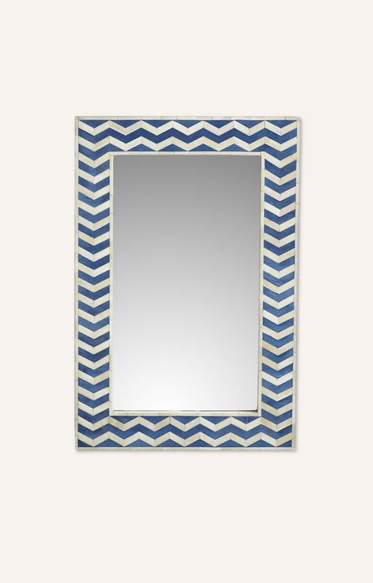 Blue White Mirror