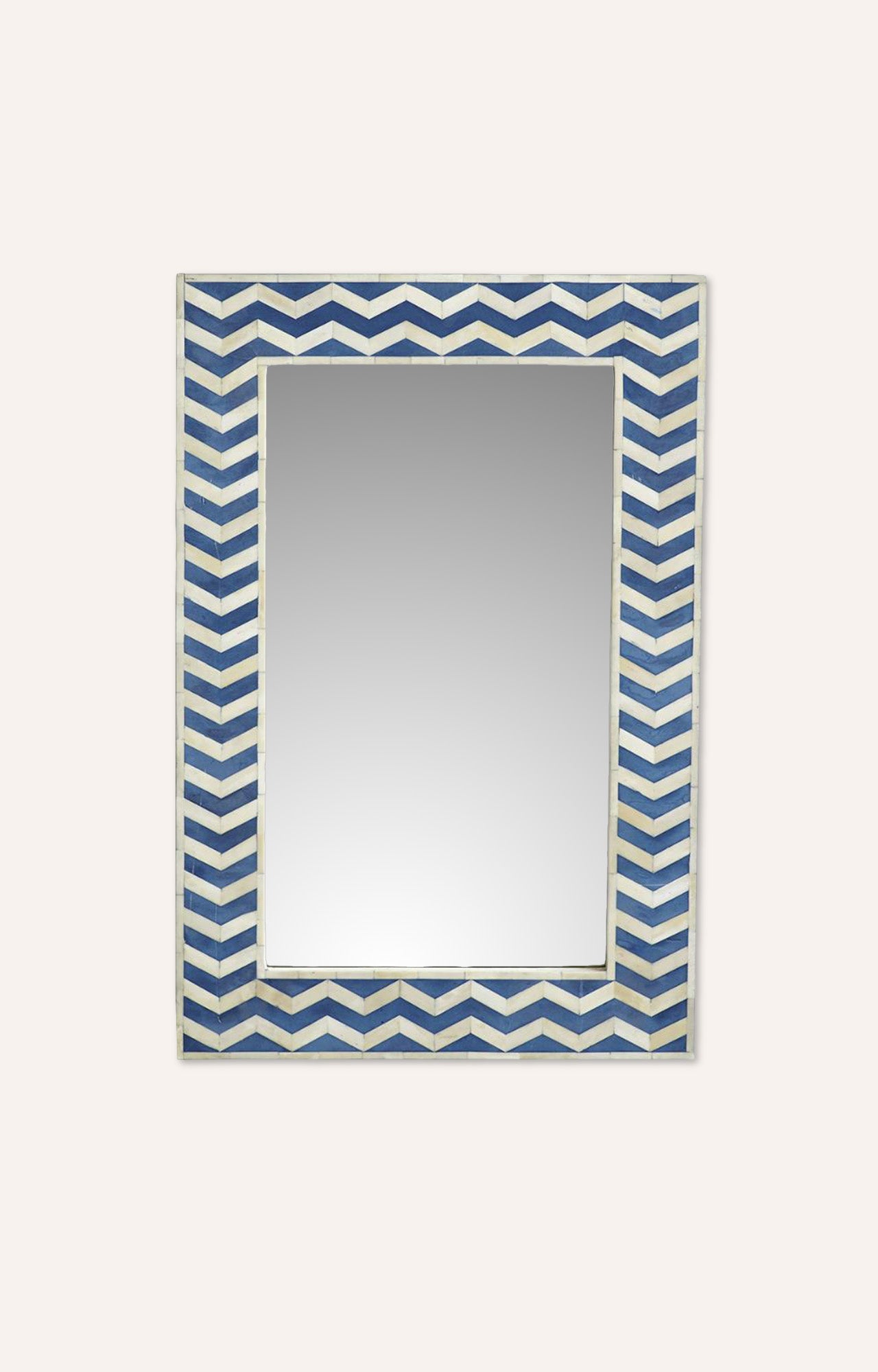 Blue White Mirror