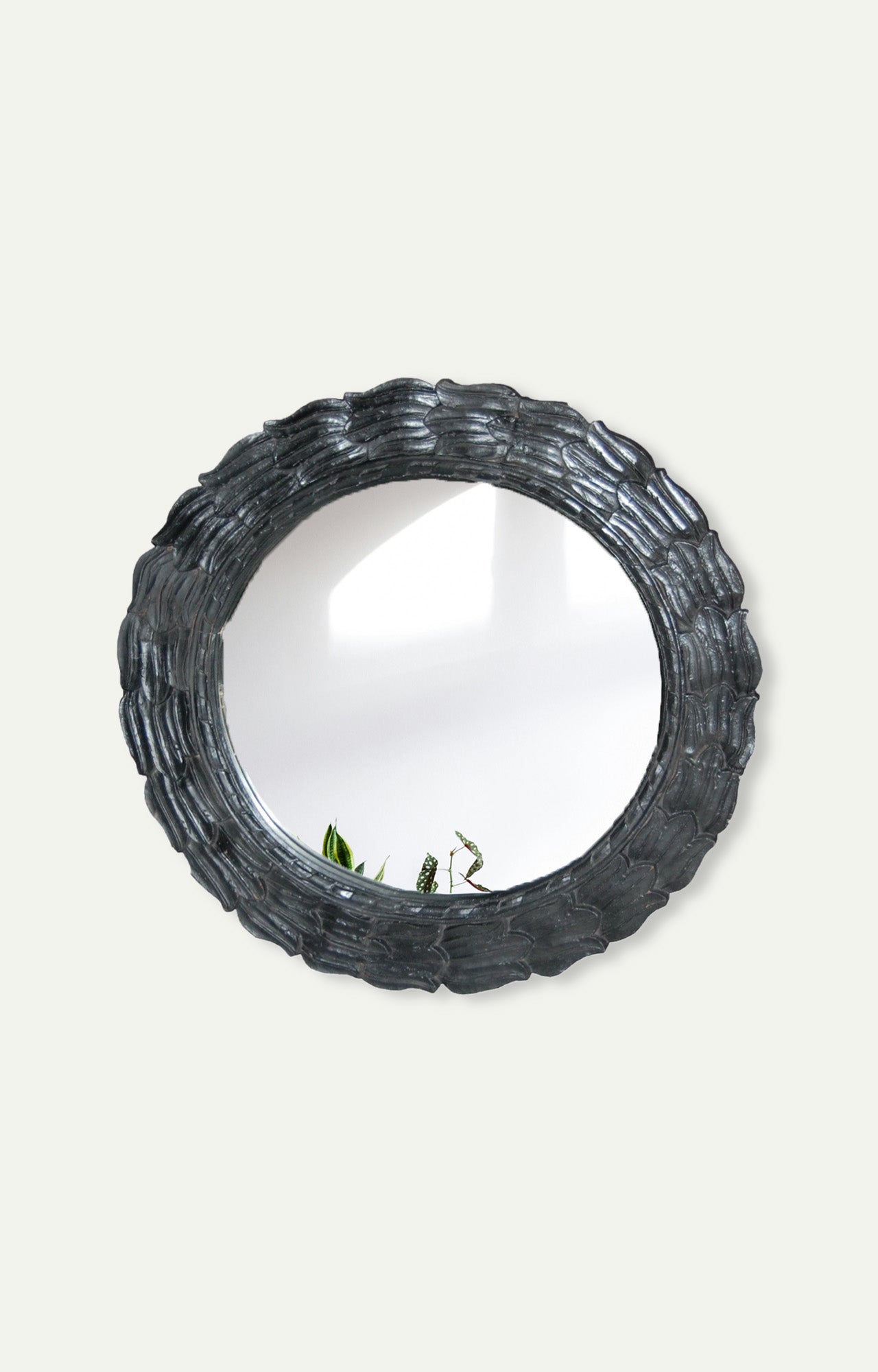 Black round mirror