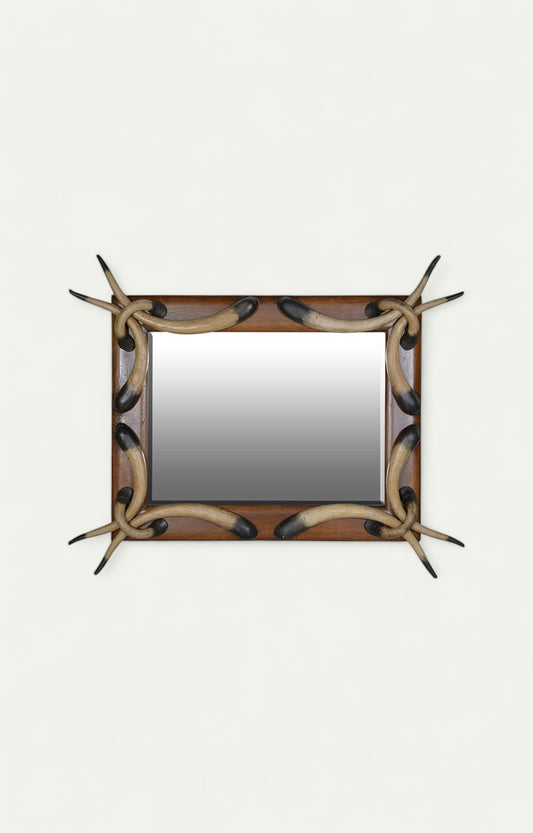 Horn wood mirror