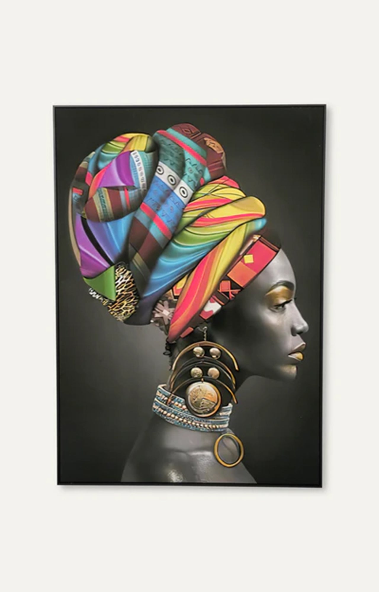 African Woman Art Posters and Prints Black (Framed)