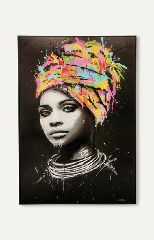 Black African Woman Print Painting (Framed)