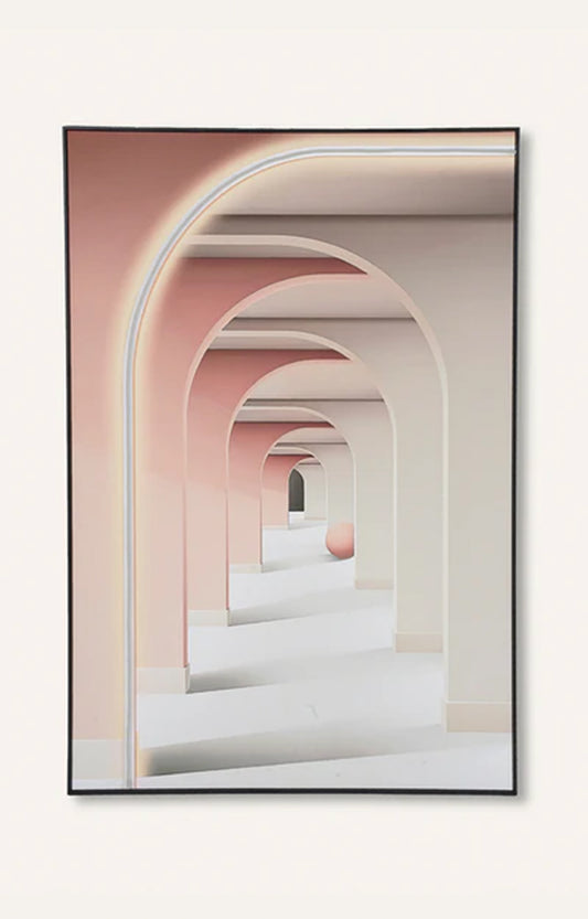 Modern Minimalist Luxury Foyer Mural With Led Light (Framed)