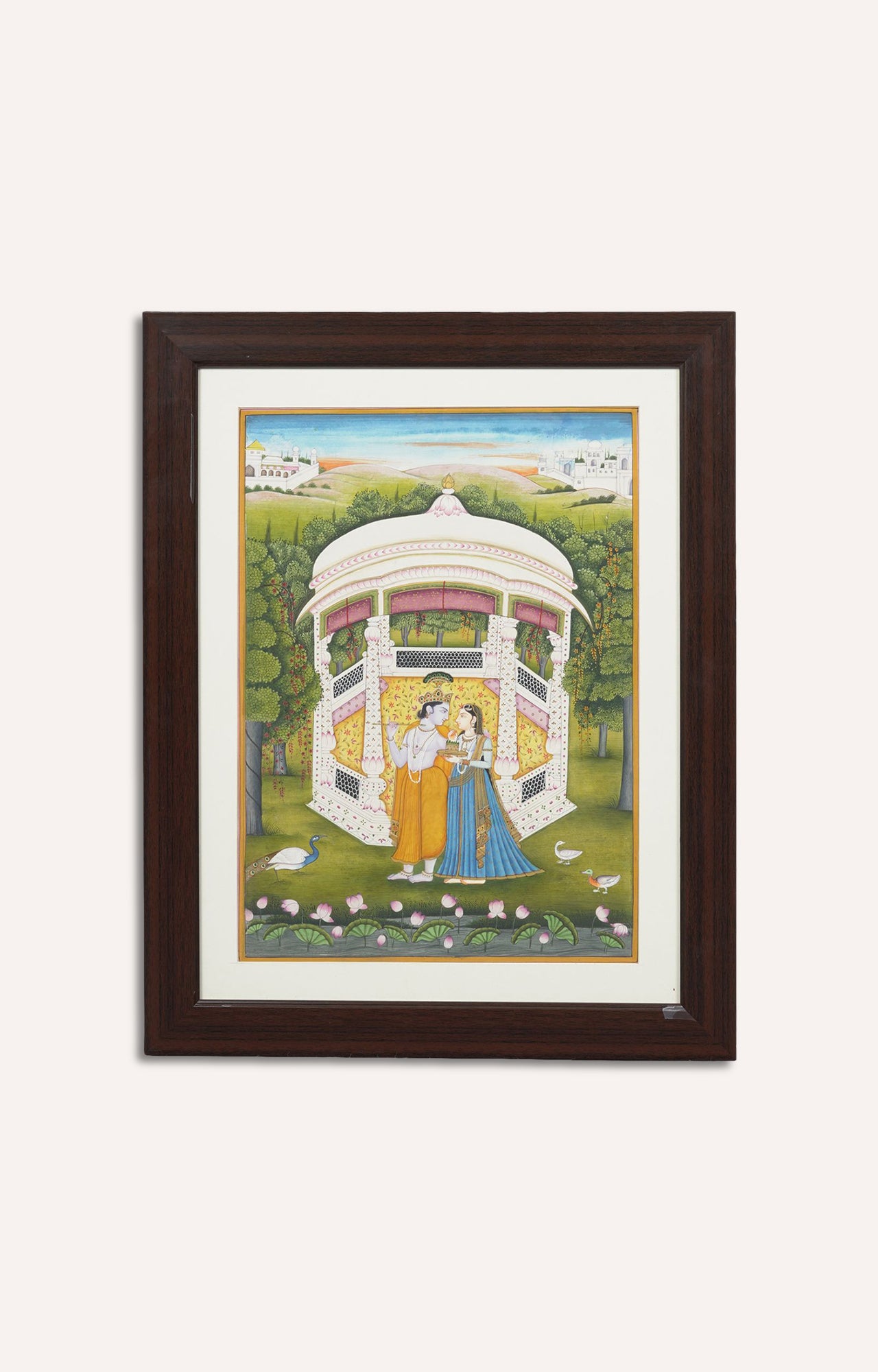 Indian mythological subject water painting ( Framed)