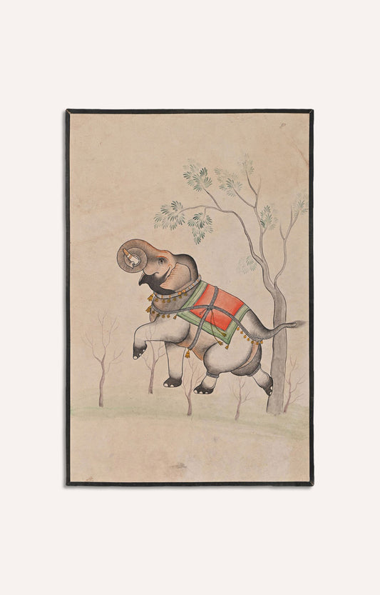 Mughal Elephant Watercolor Art.