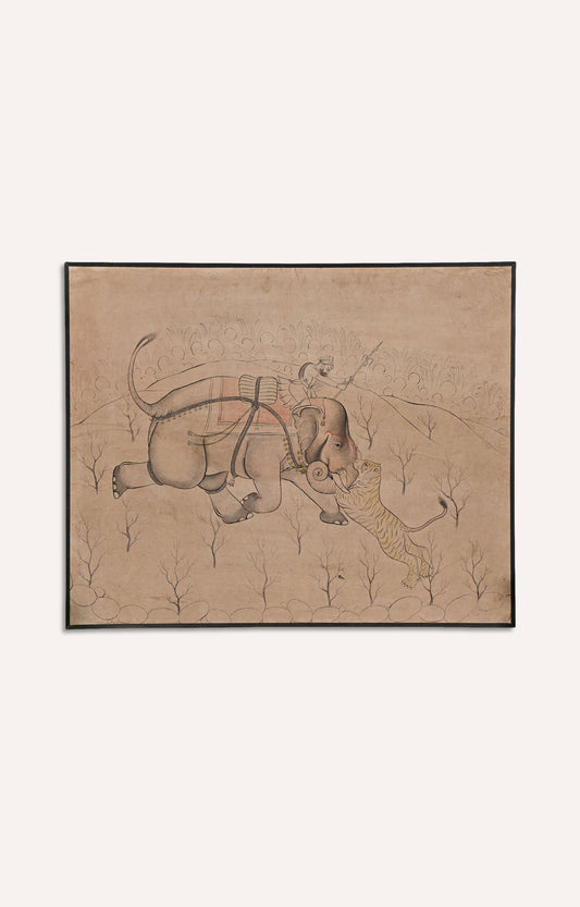 Mughal Elephant Watercolor Art.